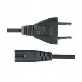 Netkabel 8 tals ledning strøm kabel transistorradio kabel sort